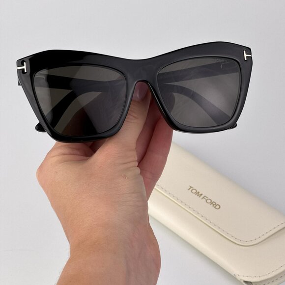 Tom Ford FT5971-B Women’s Black Glasses Magnetic Clip-On | Model FT5971-B 014 - Picture 1 of 13